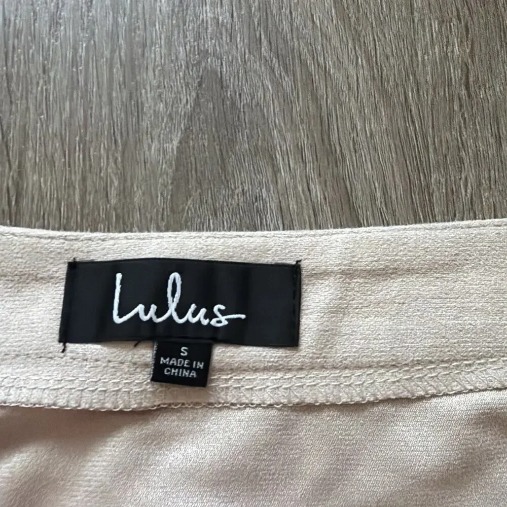 LULUS Vegan Brown Faux Suede Wrap Mini Skirt Small NEW‎